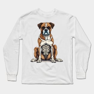 Skeleton Boxer Dog Long Sleeve T-Shirt